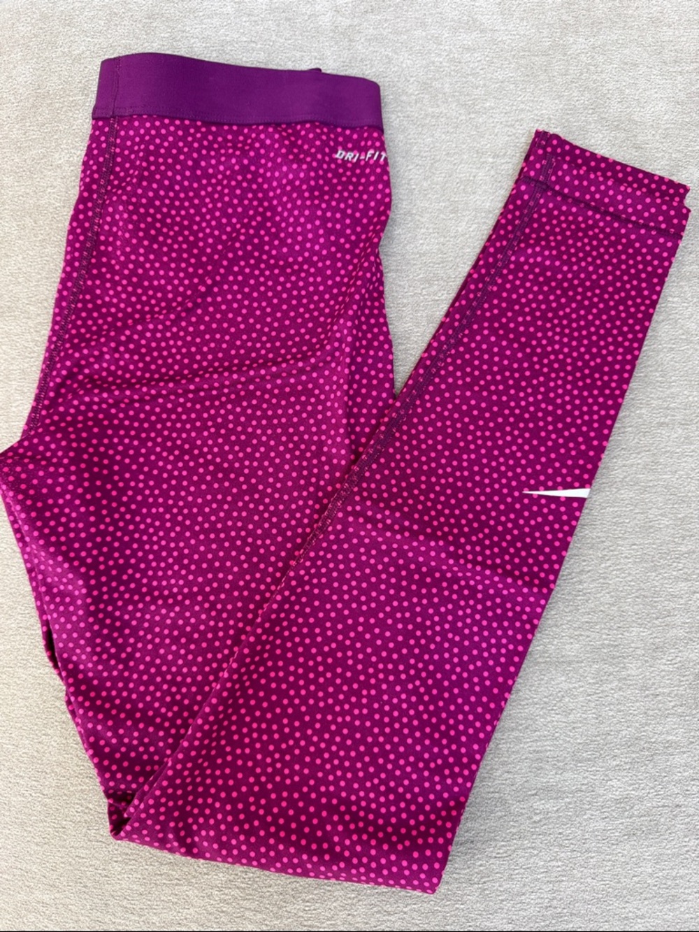 Nike Pro Women's Burgundy Patterned Leggings